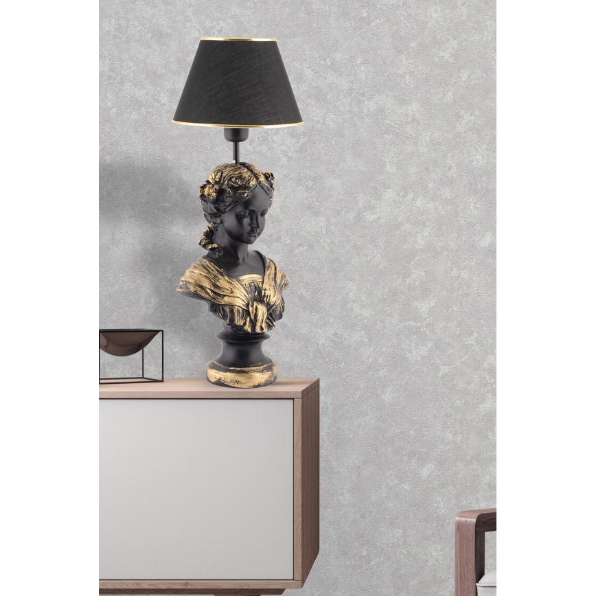 Stolní lampa OPELYA 1xE27/40W/230V černá/zlatá