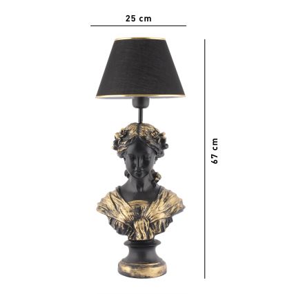 Stolní lampa OPELYA 1xE27/40W/230V černá/zlatá