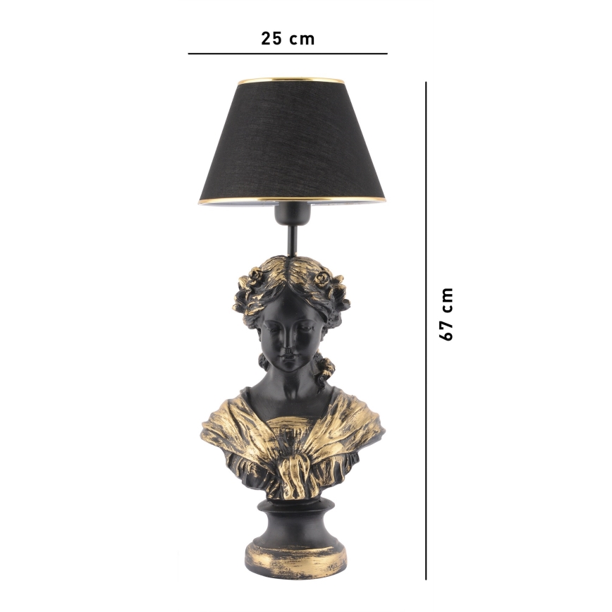 Stolní lampa OPELYA 1xE27/40W/230V černá/zlatá