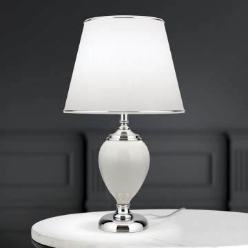 Stolní lampa OVUM 1xE27/40W/230V 48 cm keramika bílá/lesklý chrom