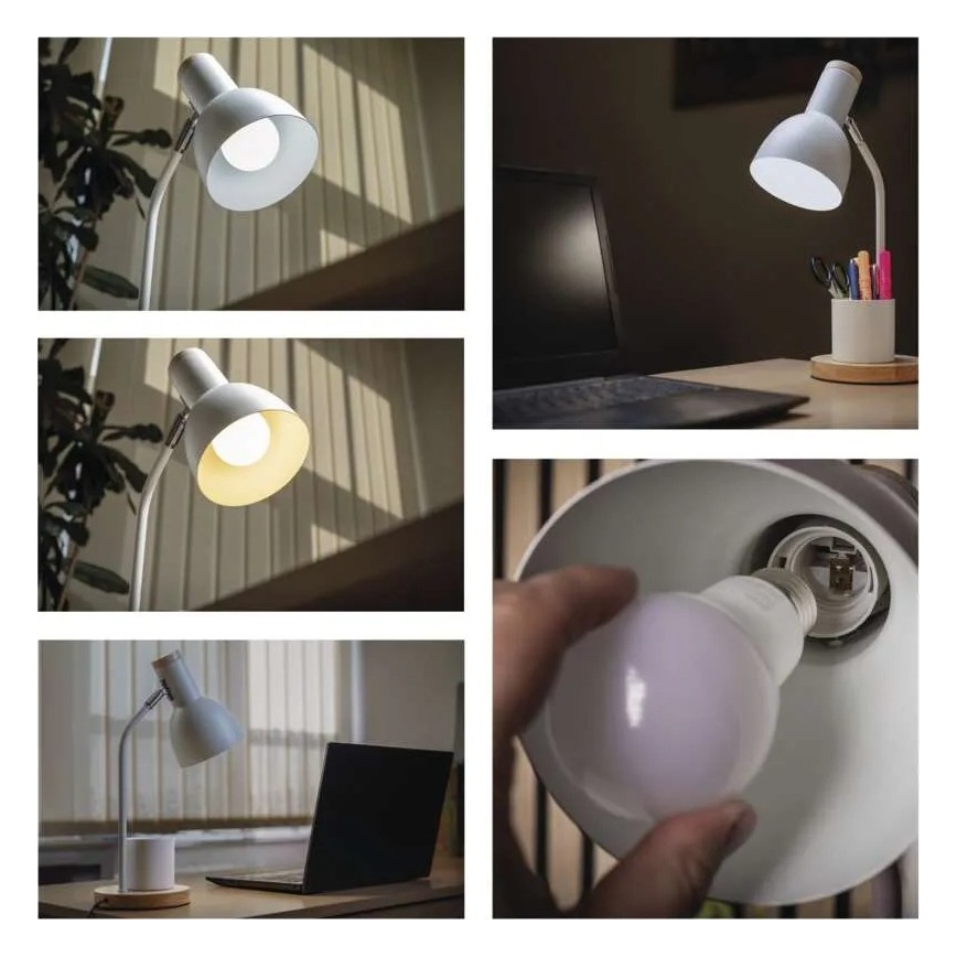 Stolní lampa POPPY 1xE27/25W/230V bílá