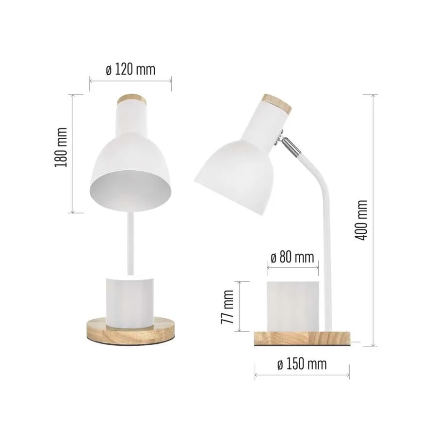 Stolní lampa POPPY 1xE27/25W/230V bílá