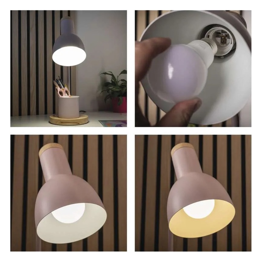 Stolní lampa POPPY 1xE27/25W/230V růžová