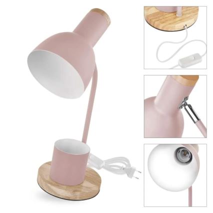 Stolní lampa POPPY 1xE27/25W/230V růžová