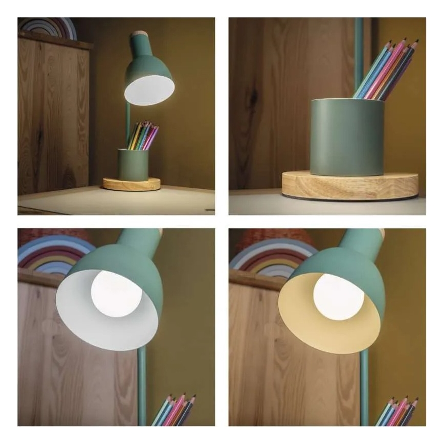 Stolní lampa POPPY 1xE27/25W/230V zelená