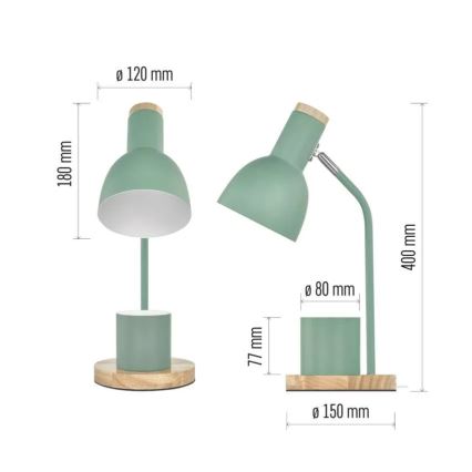 Stolní lampa POPPY 1xE27/25W/230V zelená