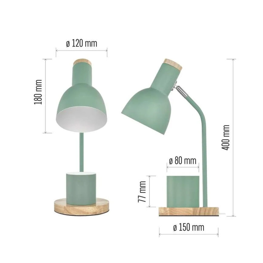 Stolní lampa POPPY 1xE27/25W/230V zelená