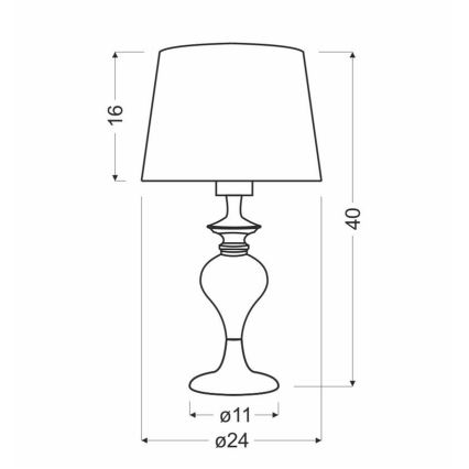 Stolní lampa PRIMA GOLD 1xE27/60W/230V černá/zlatá