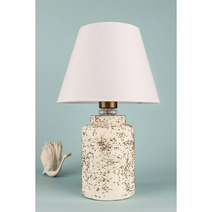Stolní lampa RAMZES 1xE27/40W/230V bílá/béžová