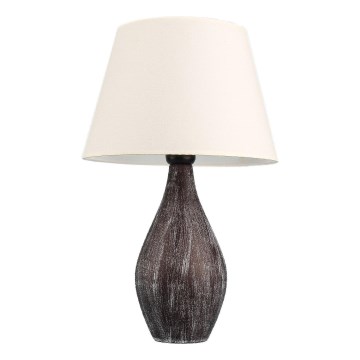 Stolní lampa RAMZES 1xE27/40W/230V bílá/hnědá