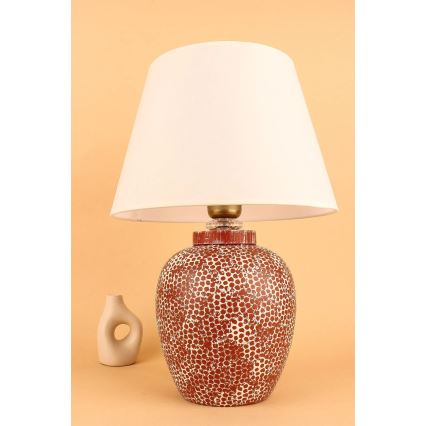 Stolní lampa RAMZES 1xE27/40W/230V krémová/červená