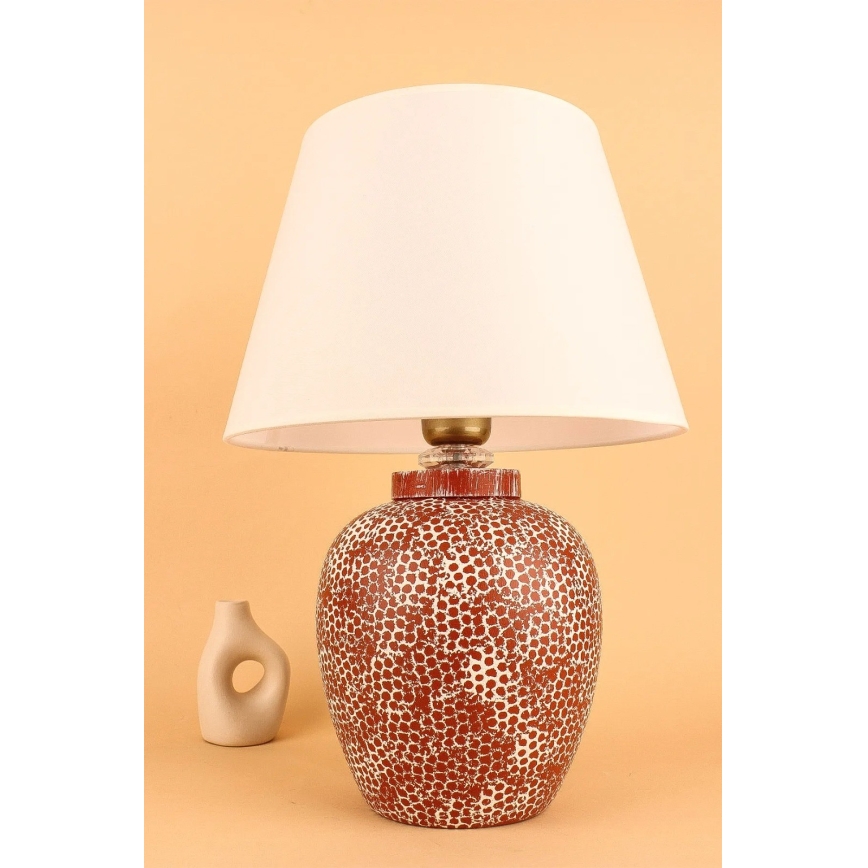 Stolní lampa RAMZES 1xE27/40W/230V krémová/červená