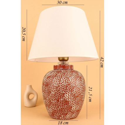 Stolní lampa RAMZES 1xE27/40W/230V krémová/červená