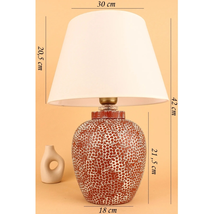 Stolní lampa RAMZES 1xE27/40W/230V krémová/červená