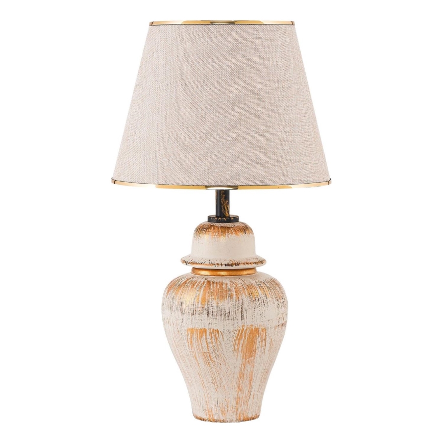 Stolní lampa RAMZES 1xE27/40W/230V krémová/zlatá