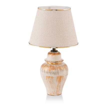 Stolní lampa RAMZES 1xE27/40W/230V krémová/zlatá