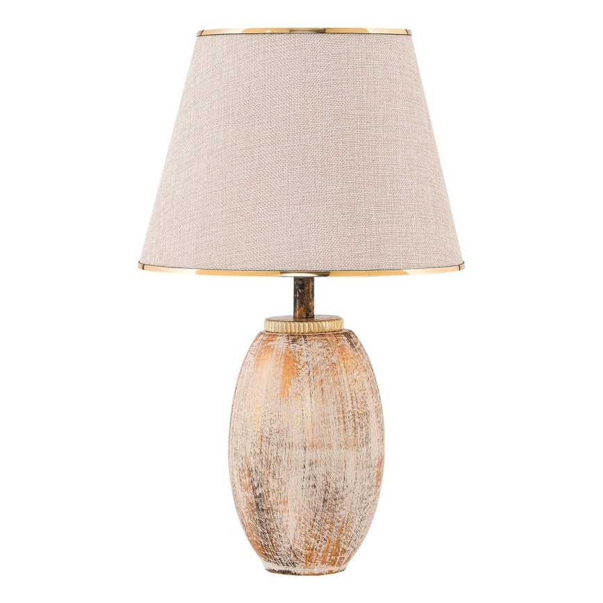 Stolní lampa RAMZES 1xE27/40W/230V krémová/zlatá