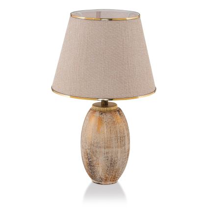 Stolní lampa RAMZES 1xE27/40W/230V krémová/zlatá