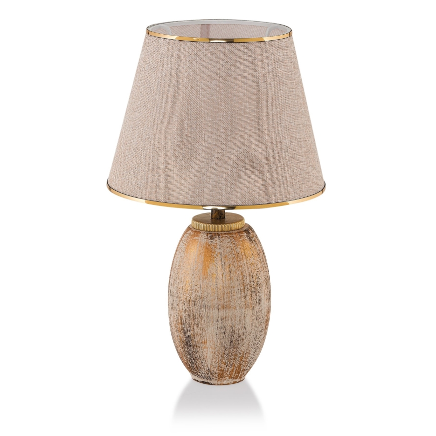 Stolní lampa RAMZES 1xE27/40W/230V krémová/zlatá
