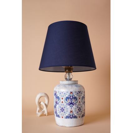 Stolní lampa RAMZES 1xE27/40W/230V modrá/bílá