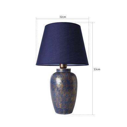 Stolní lampa RAMZES 1xE27/40W/230V modrá