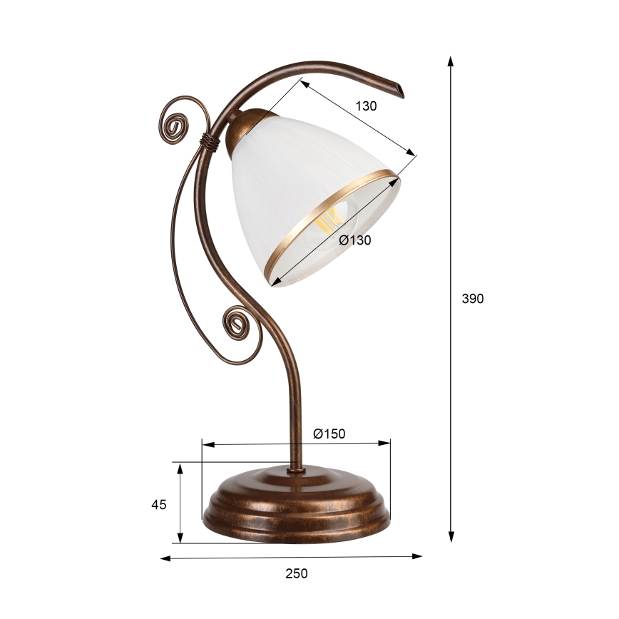 Stolní lampa RETRO II 1xE27/60W/230V bronz patina