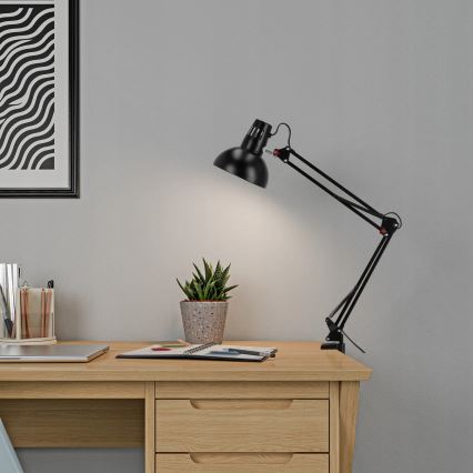 Stolní lampa s klipem 1xE27/60W/230V černá