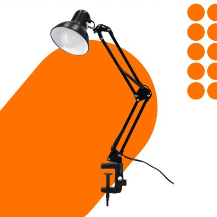 Stolní lampa s klipem 1xE27/60W/230V černá