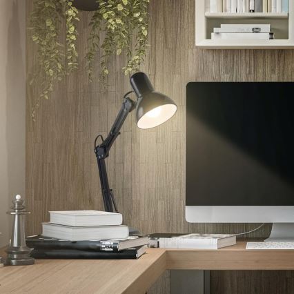 Stolní lampa s klipem 2v1 1xE27/60W/230V černá