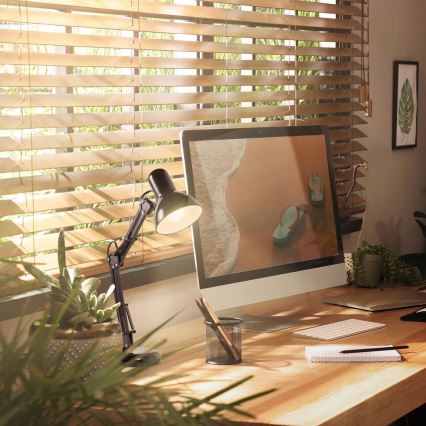 Stolní lampa s klipem 2v1 1xE27/60W/230V černá