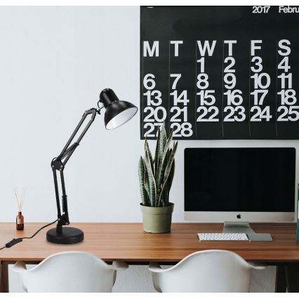 Stolní lampa s klipem 2v1 1xE27/60W/230V černá