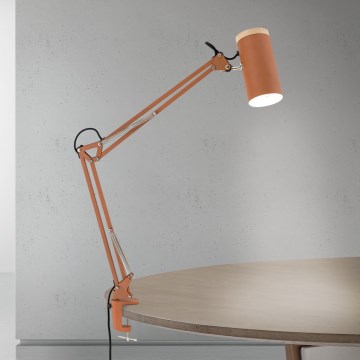 Stolní lampa s klipem GILI 1xE27/40W/230V cihlová