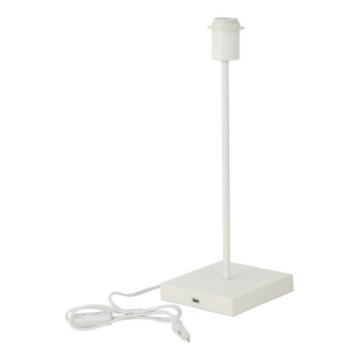 Stolní lampa s USB portem 1xE27/15W/230V bílá