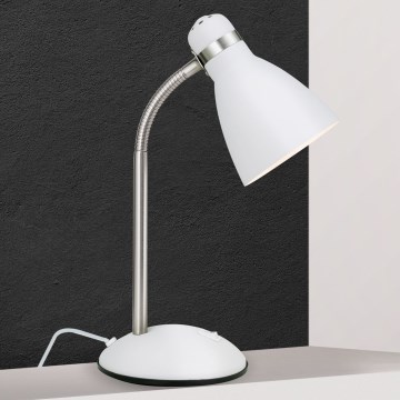 Stolní lampa SCHOOL 1xE27/40W/230V bílá/matný chrom