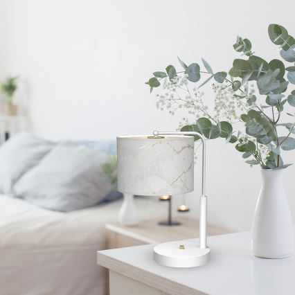 Stolní lampa SENSO 1xE27/60W/230V bílá