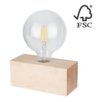 Stolní lampa THEO 1xE27/25W/230V bříza – FSC certifikováno
