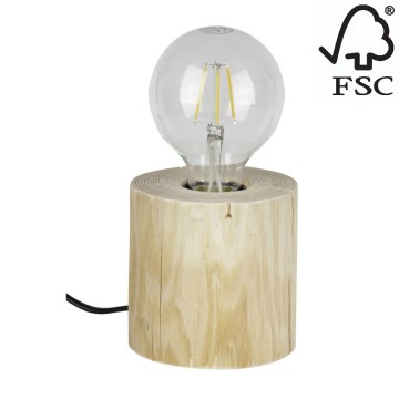 Stolní lampa TRABO 1xE27/25W/230V borovice – FSC certifikováno