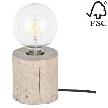 Stolní lampa TRABO 1xE27/25W/230V borovice – FSC certifikováno