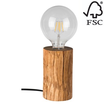Stolní lampa TRABO 1xE27/25W/230V borovice – FSC certifikováno