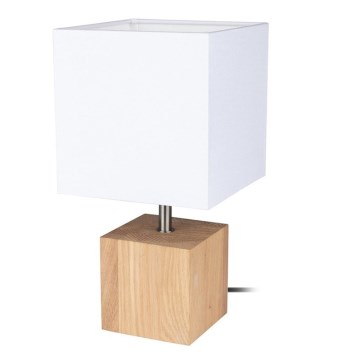 Stolní lampa TRONGO SQUARE 1xE27/25W/230V dub – FSC certifikováno
