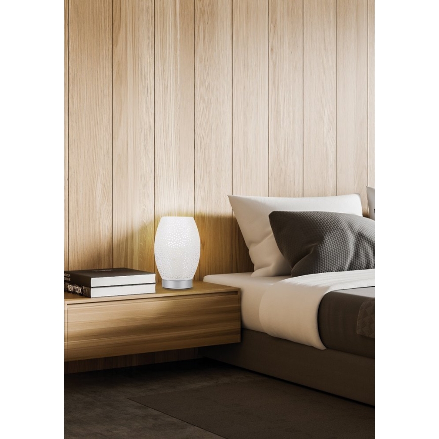 Stolní lampa VENUS 1xE27/60W/230V bílá/stříbrná