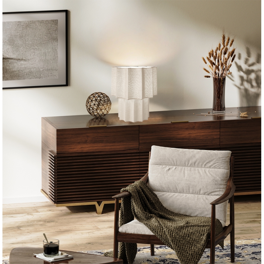 Stolní lampa WAVY 1xE27/14W/230V béžová