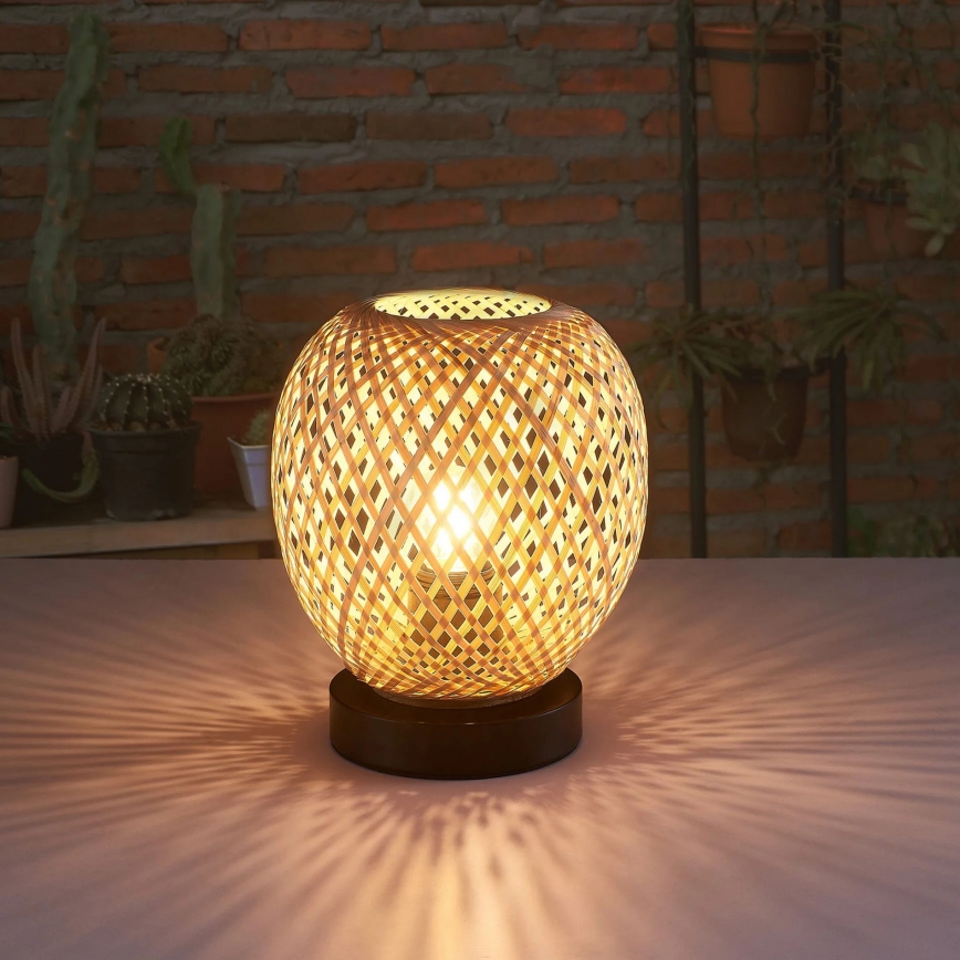 Stolní lampa ZANZIBAR 1xE27/20W/230V pr. 18 cm bambus