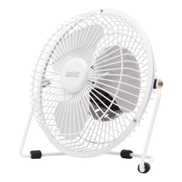 Stolní ventilátor 1,75W/5V USB pr. 18 cm bílá