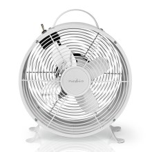 Stolní ventilátor RETRO 20W/230V bílá ø25 cm
