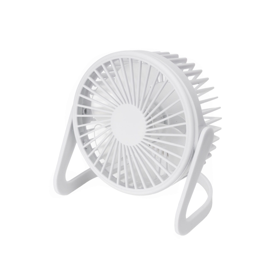 Stolní ventilátor USB pr. 15 cm bílá