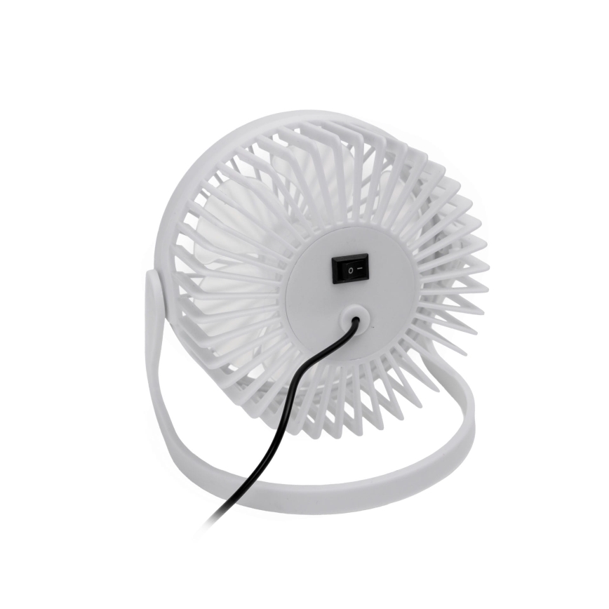 Stolní ventilátor USB pr. 15 cm bílá
