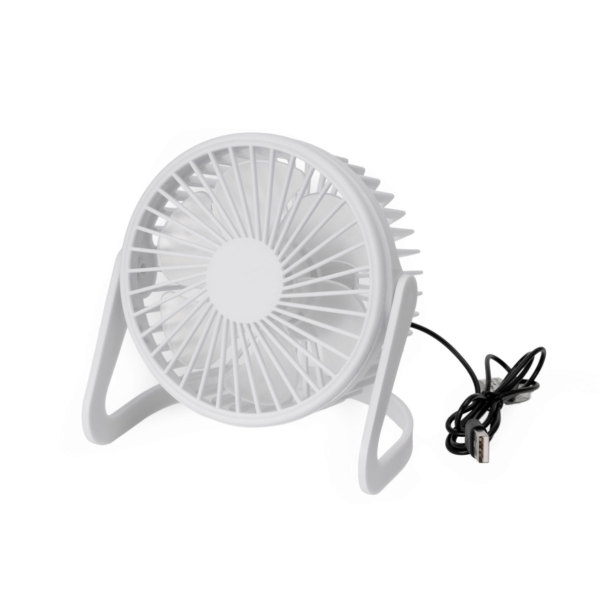 Stolní ventilátor USB pr. 15 cm bílá