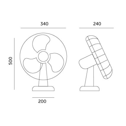 Stolní ventilátor VIENTO 40W/230V černá