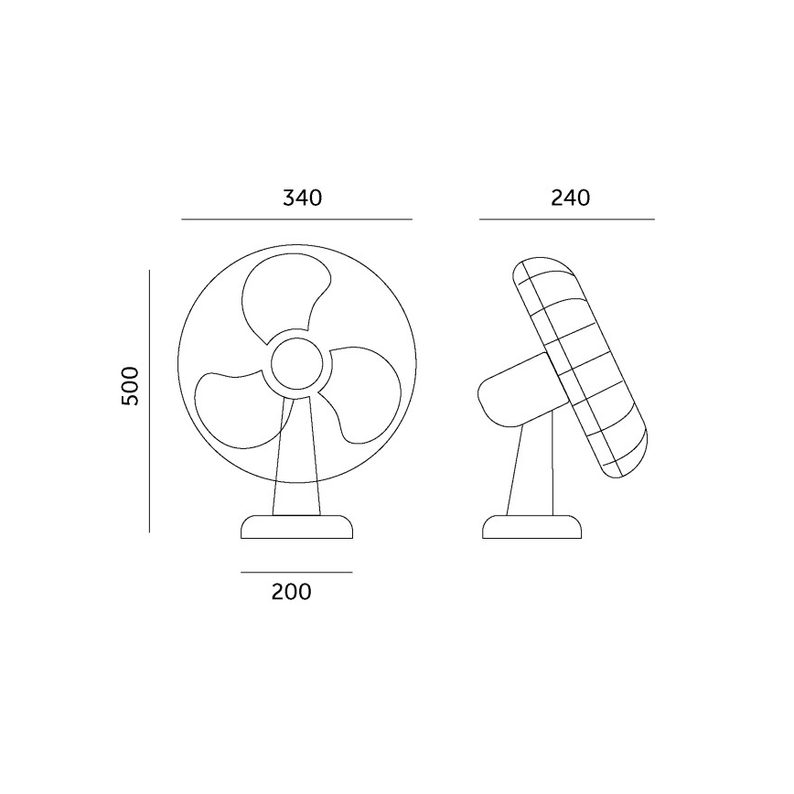 Stolní ventilátor VIENTO 40W/230V černá
